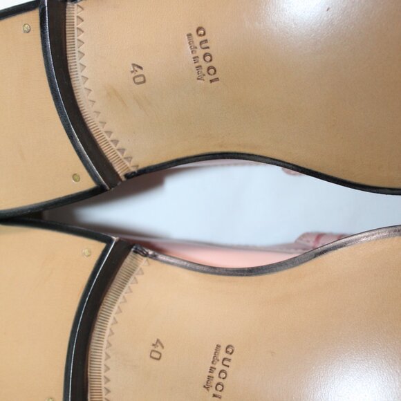 NWB Gucci Pink Interlocking GG Logo Loafer Loafers Flats Slip Ons Leather 40 - Picture 8 of 8